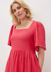 Emaline Linen Maxi Dress - Raspberry