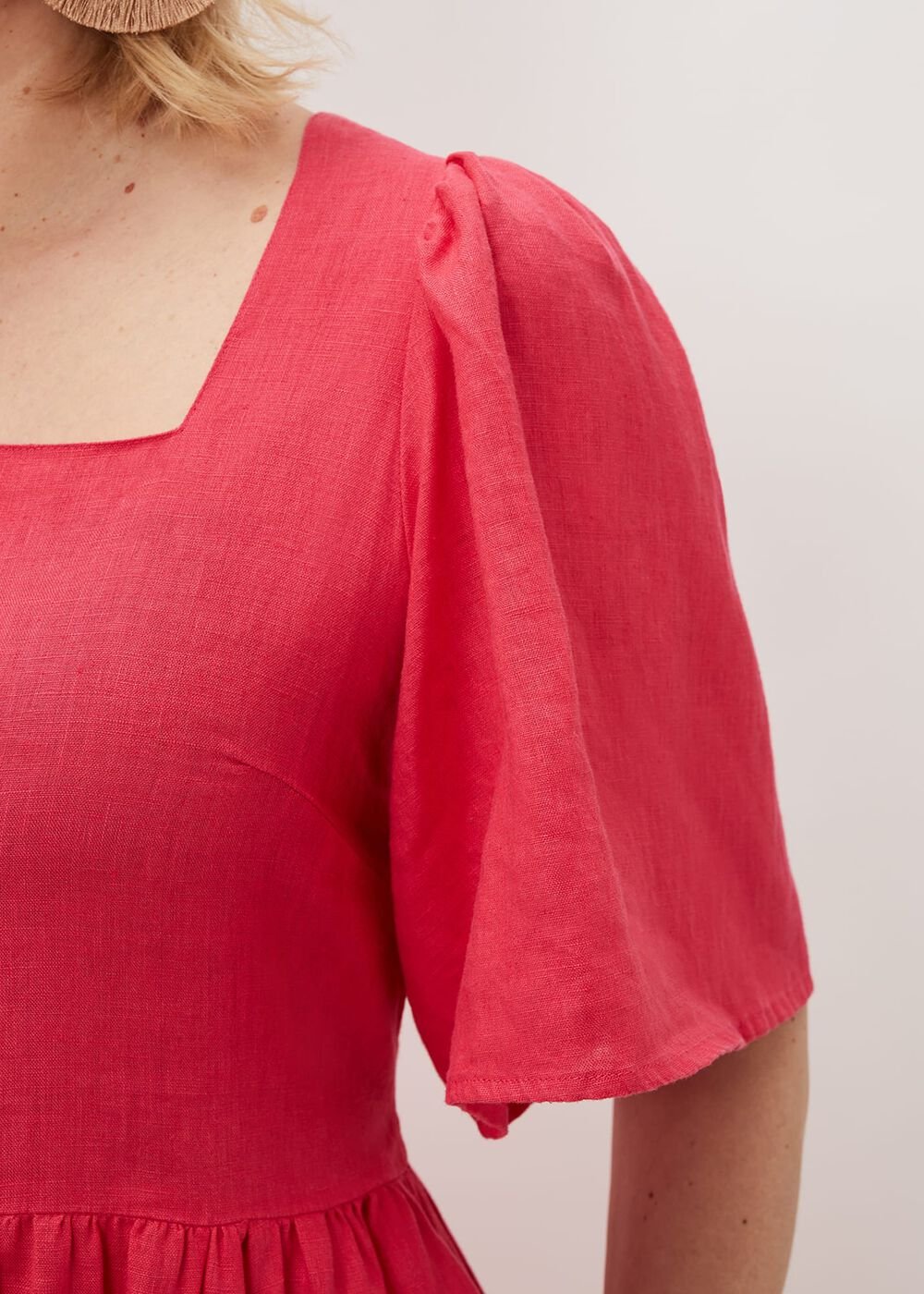 Emaline Linen Maxi Dress - Raspberry