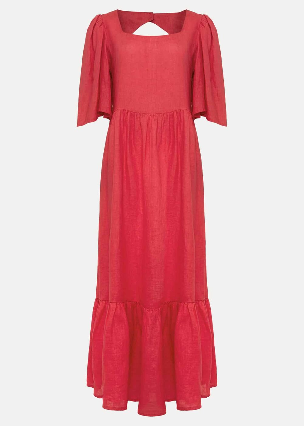 Emaline Linen Maxi Dress - Raspberry
