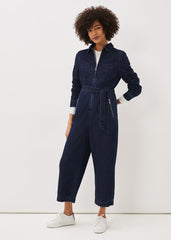 Cecile Denim Wide Leg Jumpsuit - Denim