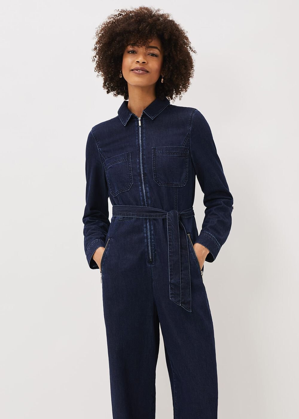 Cecile Denim Wide Leg Jumpsuit - Denim