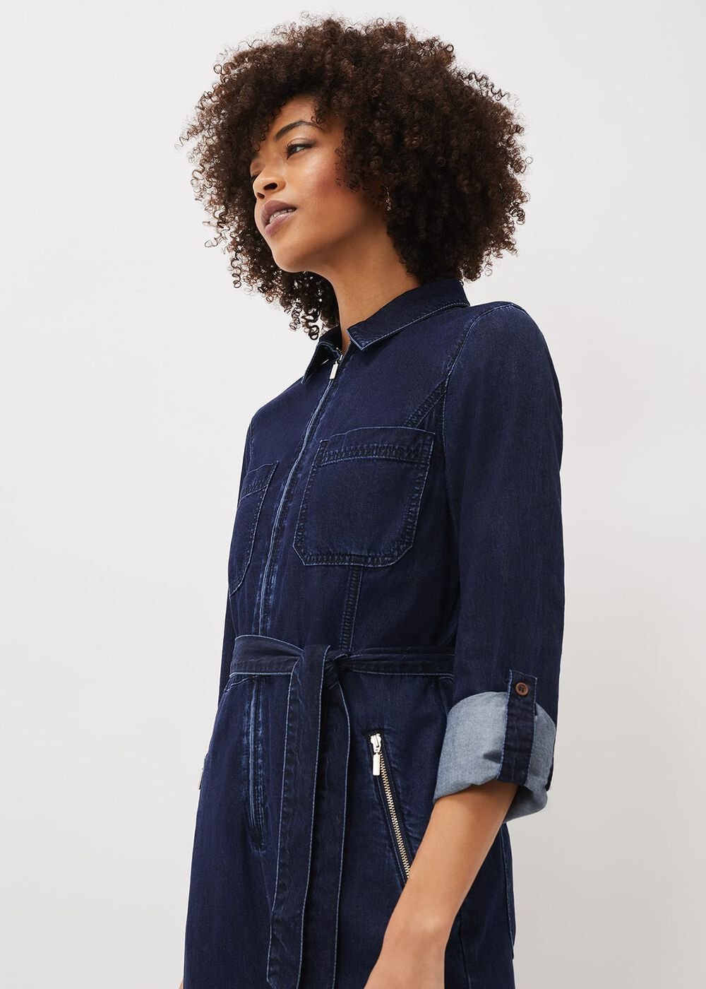 Cecile Denim Wide Leg Jumpsuit - Denim