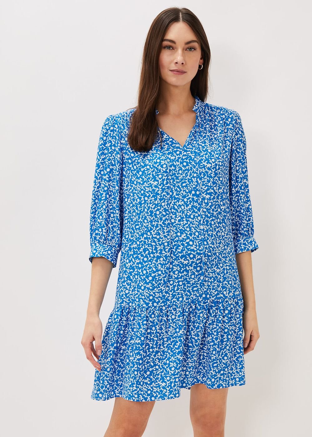 Penele Swing Dress - Blue/Ivory