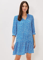 Penele Swing Dress - Blue/Ivory
