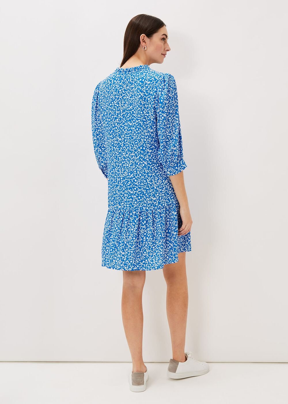Penele Swing Dress - Blue/Ivory