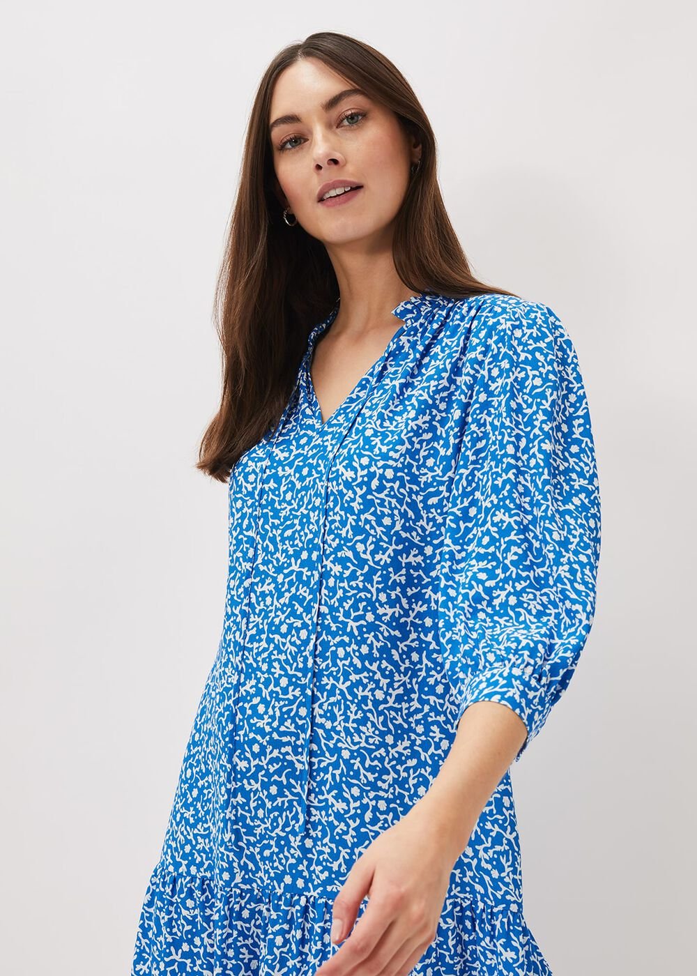 Penele Swing Dress - Blue/Ivory