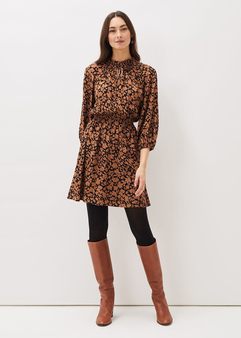 Phillipa Swing Dress - Black/Tan