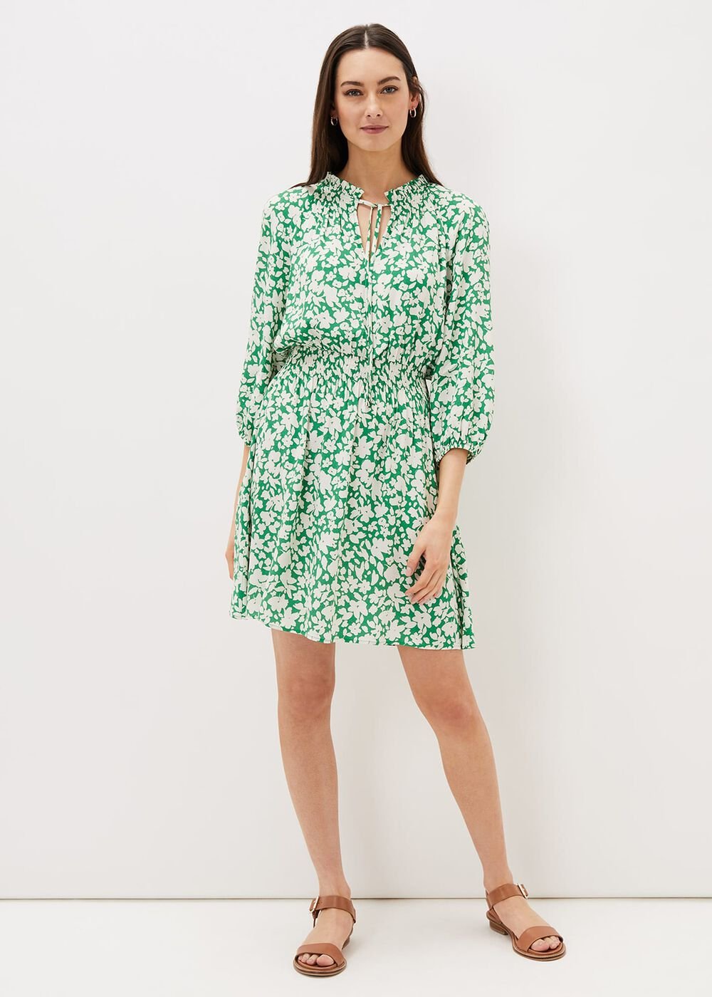 Phillipa Swing Dress - Green/Ivory