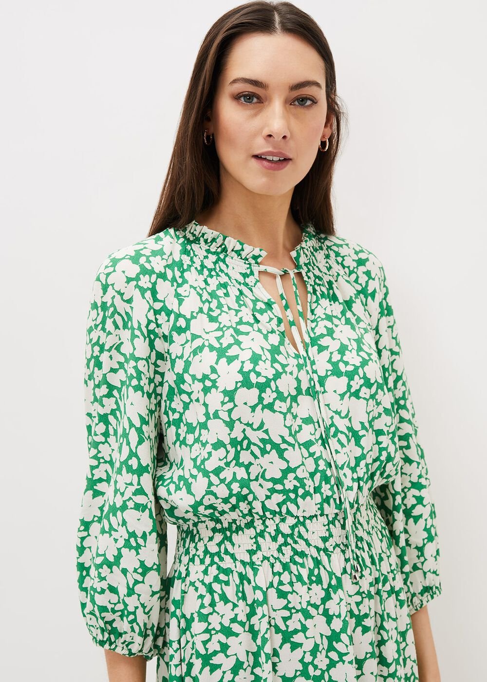 Phillipa Swing Dress - Green/Ivory