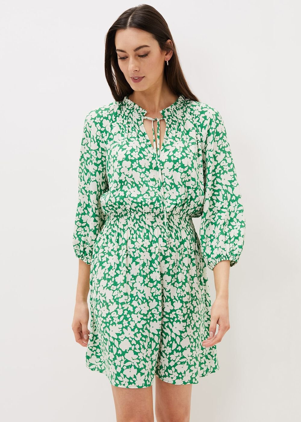 Phillipa Swing Dress - Green/Ivory