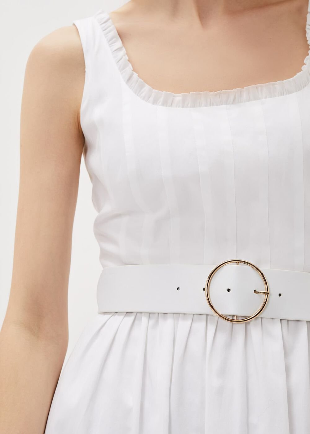Tanya Cotton Belted Midaxi Dress - White