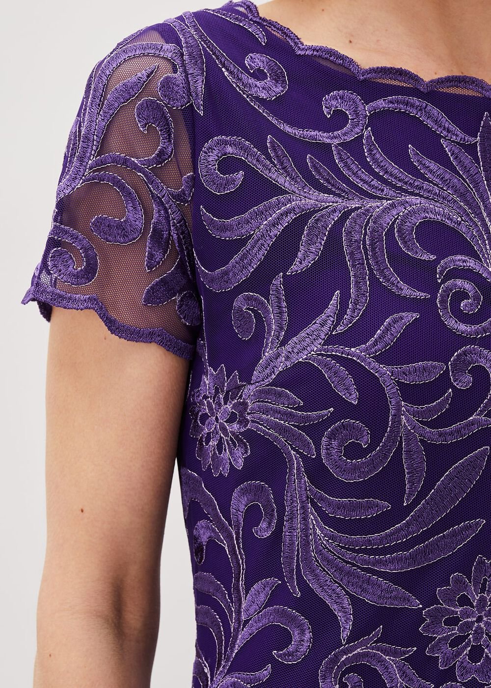 Nessa Embroidered Midi Dress - Violet