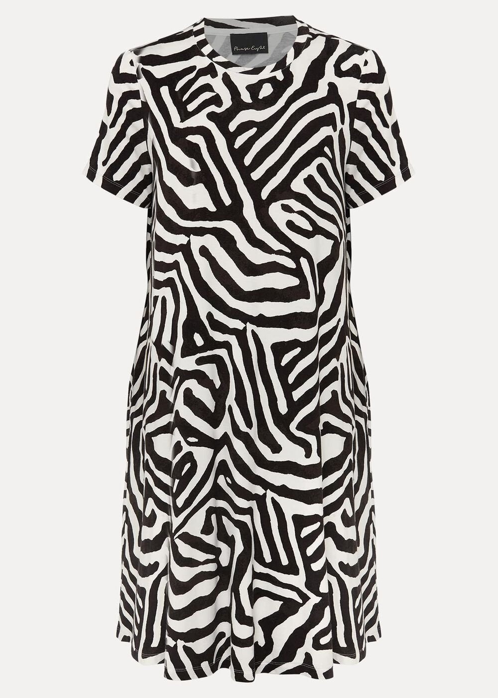 Isabelle Zebra Print Dress - Black/Ivory