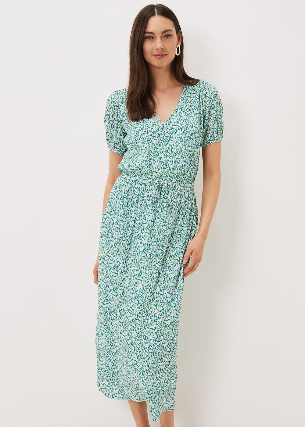 Melani Ditsy Print Midaxi Dress - Multi-Coloured