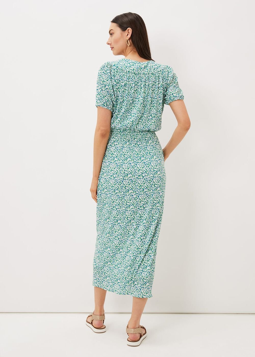Melani Ditsy Print Midaxi Dress - Multi-Coloured