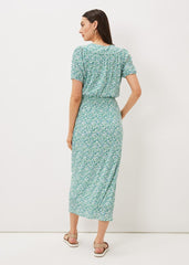 Melani Ditsy Print Midaxi Dress - Multi-Coloured