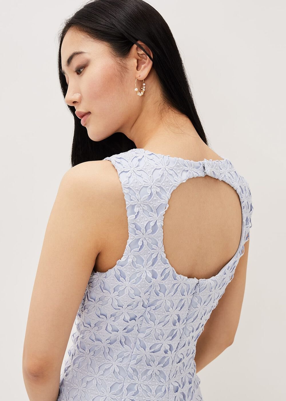 Novah Lace Midi Dress - Sky Blue