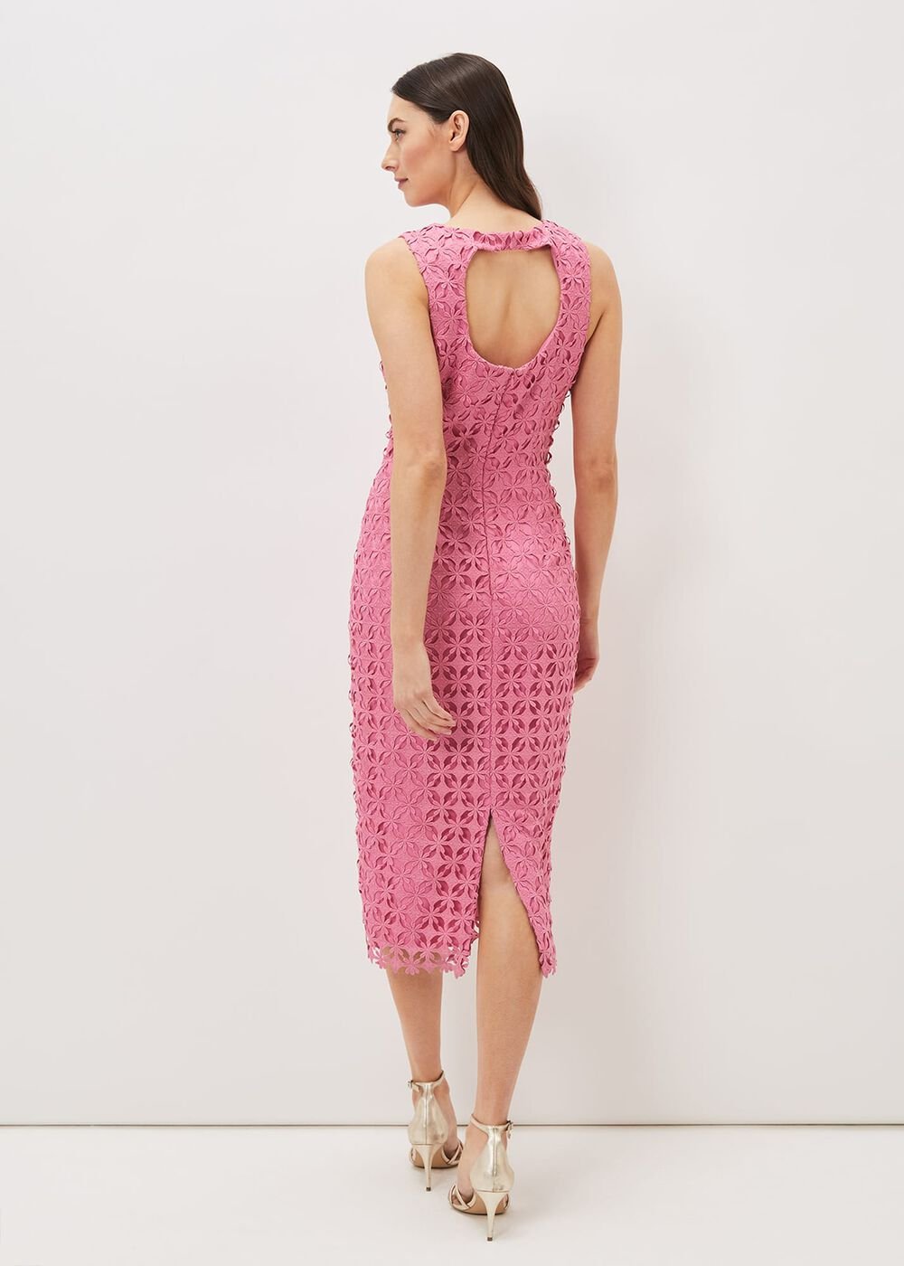 Novah Lace Midi Dress - Candy Pink