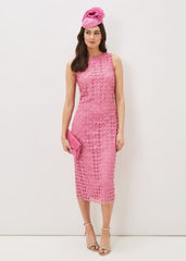 Novah Lace Midi Dress - Candy Pink