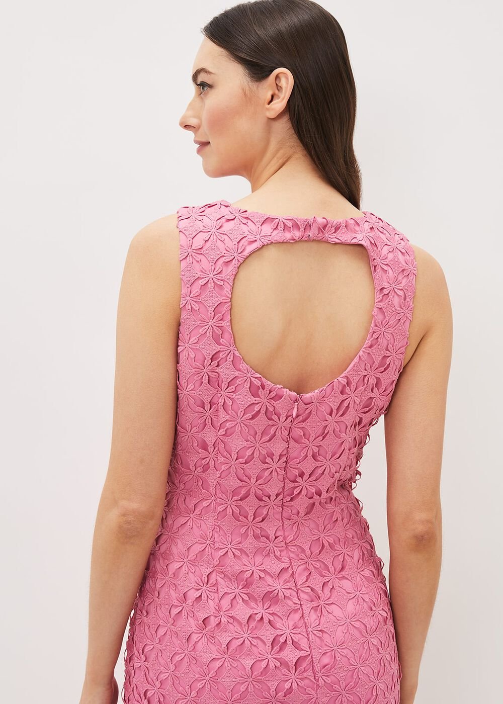 Novah Lace Midi Dress - Candy Pink