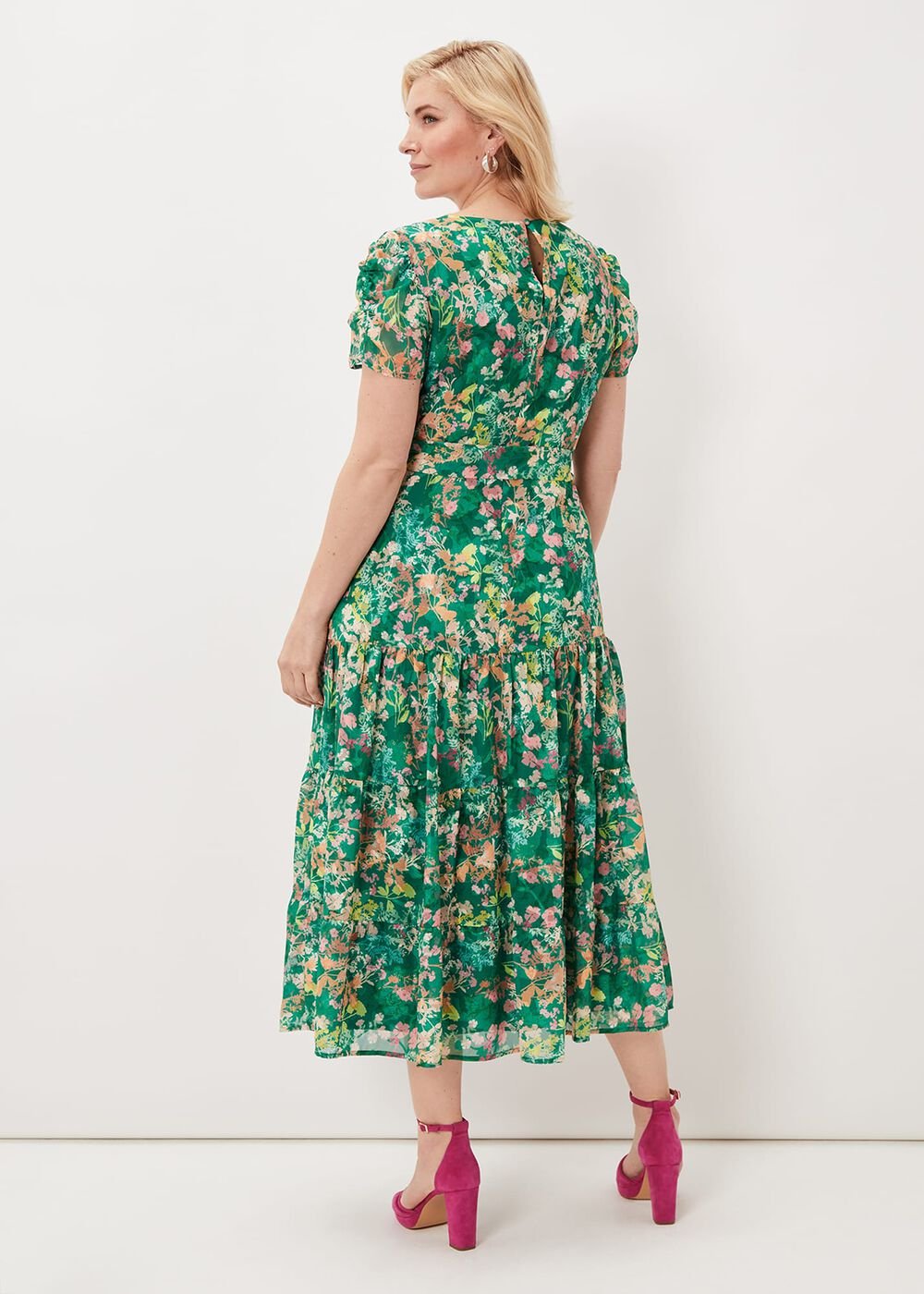 Morven Printed Tiered Dress - Green/Multi