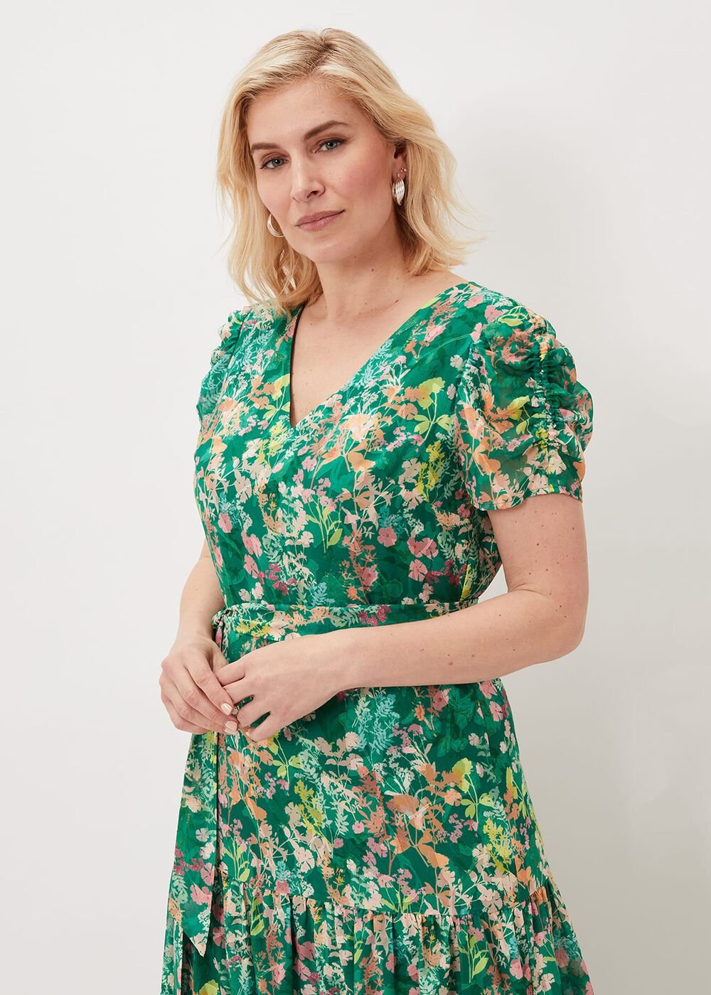 Morven Printed Tiered Dress - Green/Multi