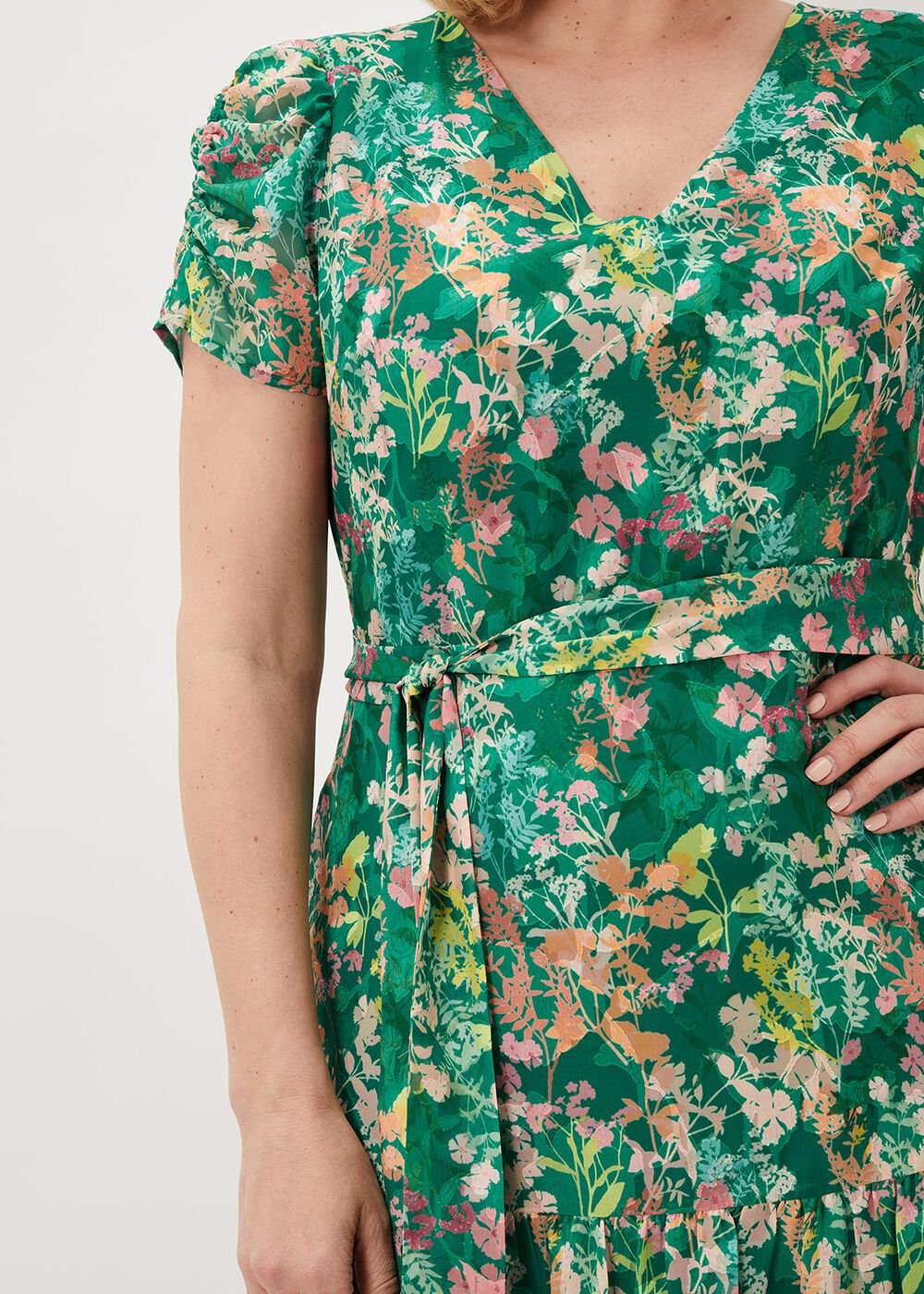 Morven Printed Tiered Dress - Green/Multi