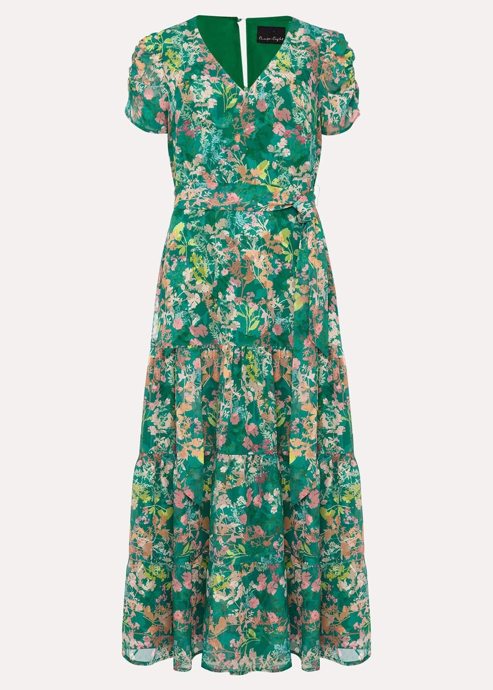 Morven Printed Tiered Dress - Green/Multi