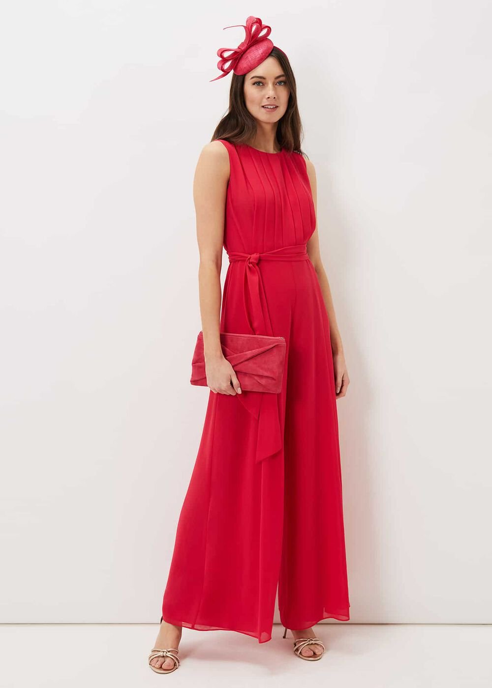 Clarabella Wide Leg Jumpsuit - Lipstick