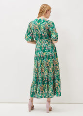 Morven Wrap Maxi Dress - Grass Green/Multi