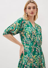 Morven Wrap Maxi Dress - Grass Green/Multi