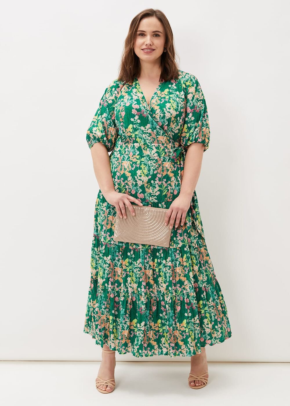 Morven Wrap Maxi Dress - Grass Green/Multi