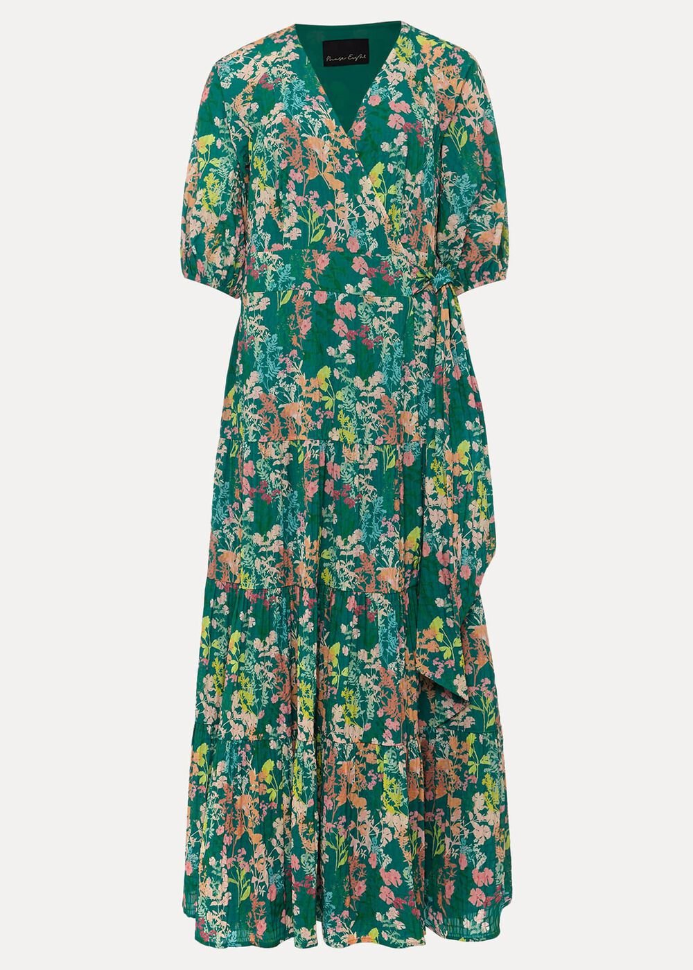 Morven Wrap Maxi Dress - Grass Green/Multi