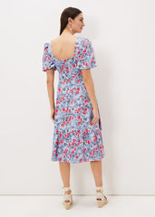 Abbiana Cotton Floral Midi Dress - Multi-Coloured