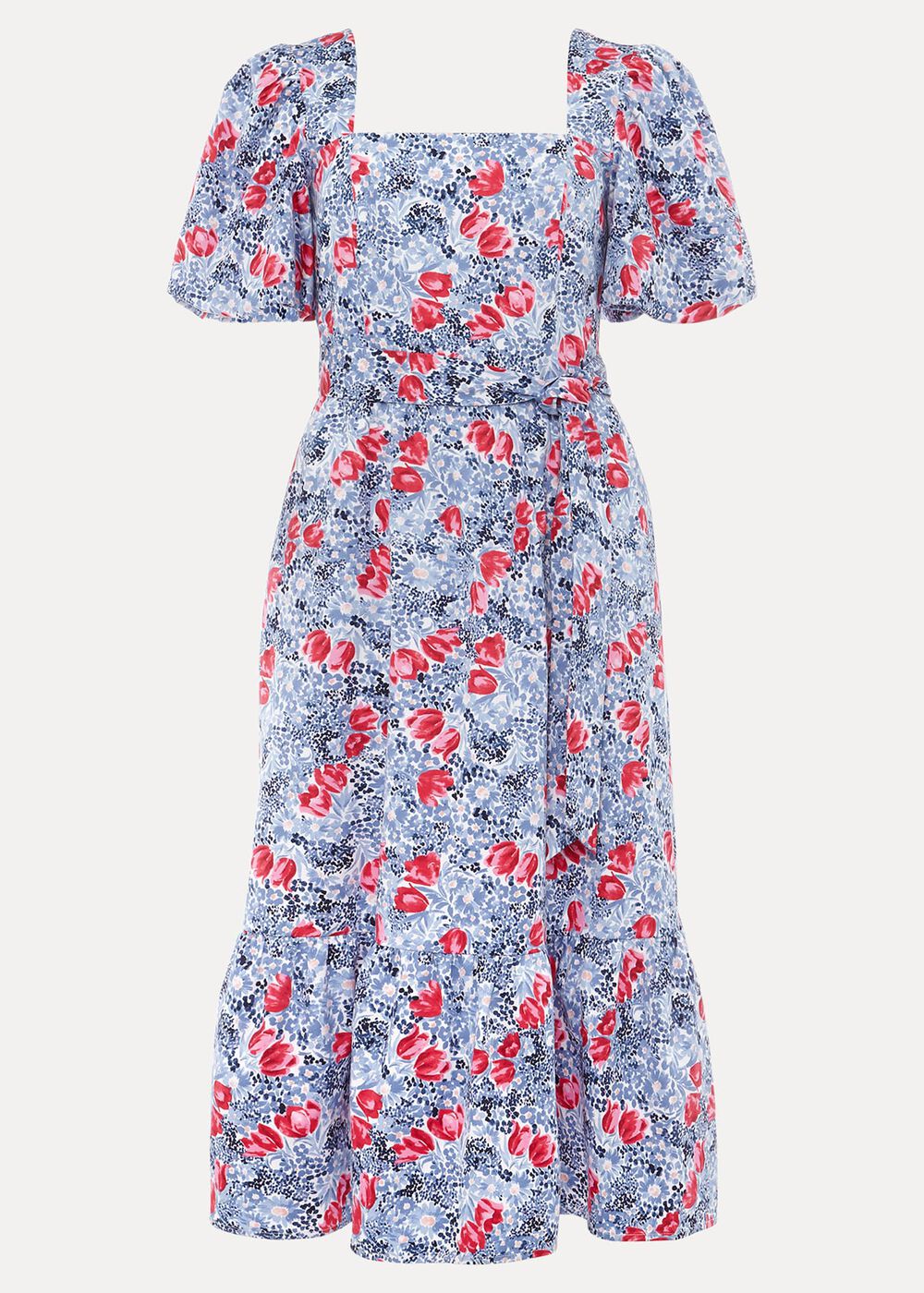 Abbiana Cotton Floral Midi Dress - Multi-Coloured