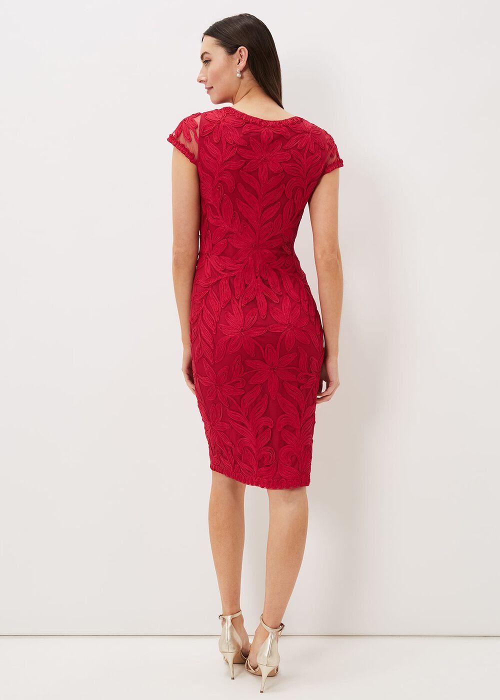 Isobel Tapework Midi Dress - Lipstick