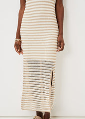 Kimmy Crochet Stripe Maxi Dress - Stone/Ivory