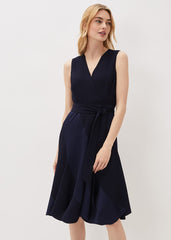 Philis Panelled Dress - Navy