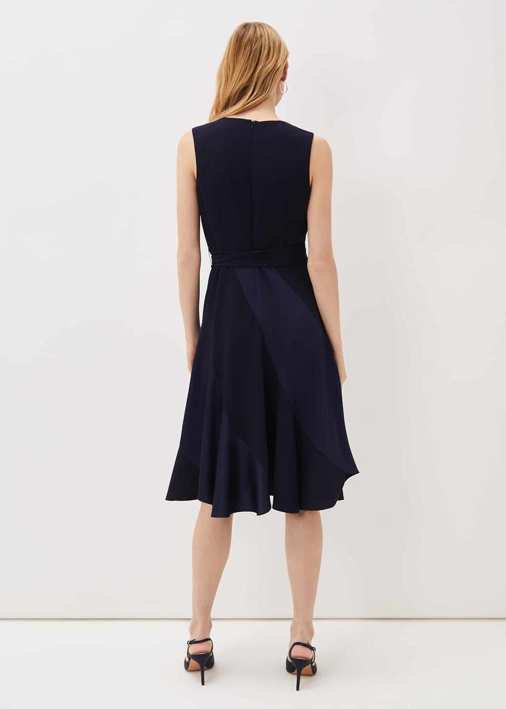Philis Panelled Dress - Navy