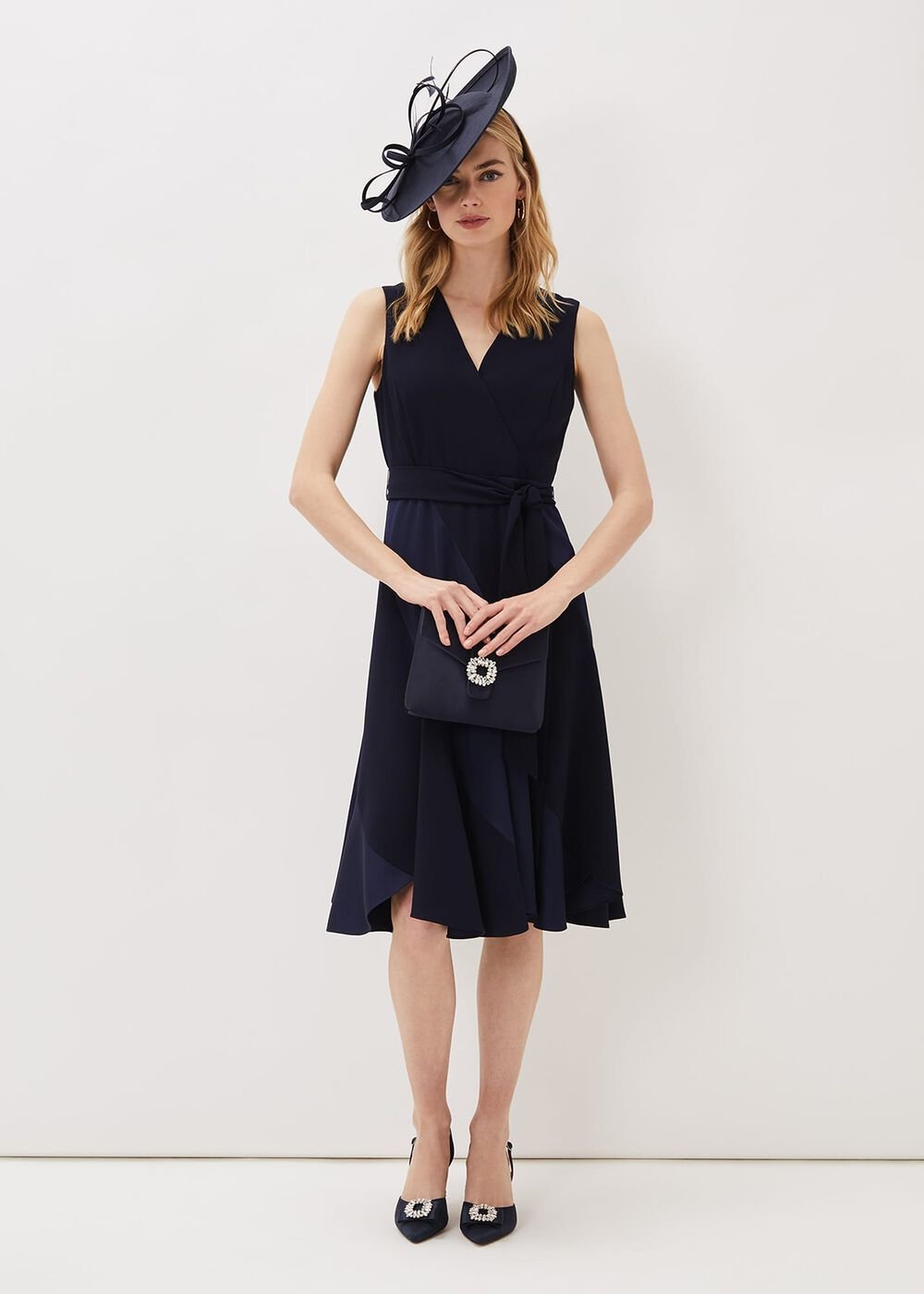 Philis Panelled Dress - Navy