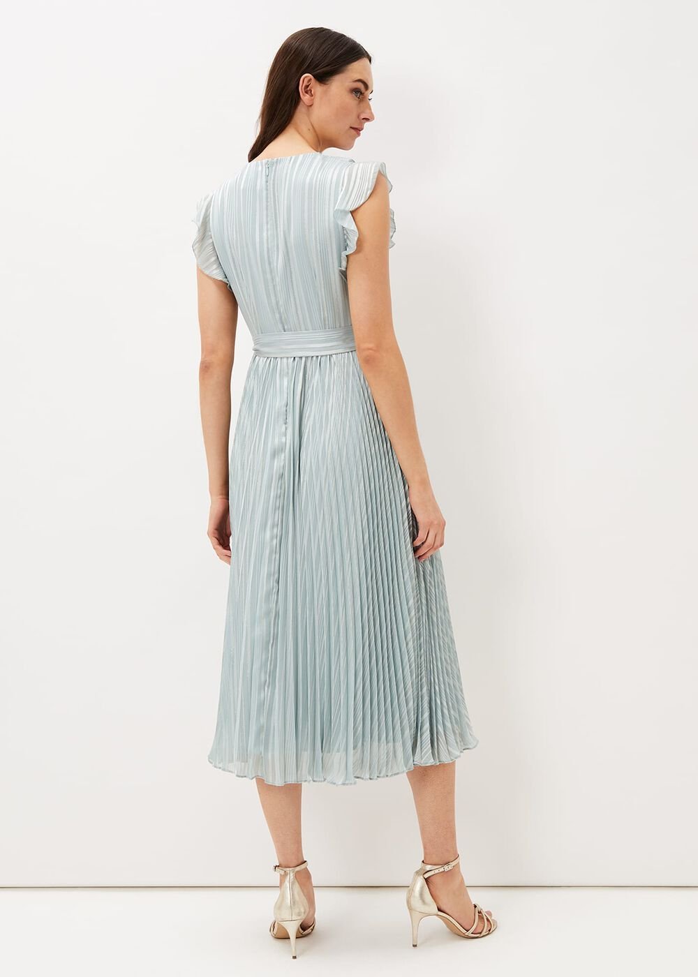 Carmella Pleated Dress - Pale Sage