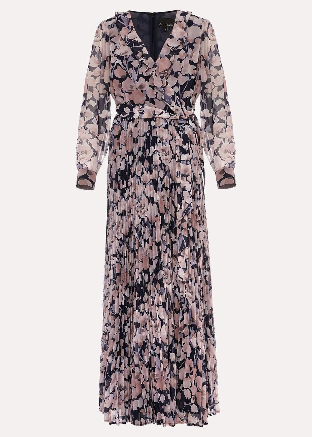 Fredrika Floral Pleated Maxi Dress - Navy/Multi