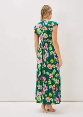 Effie Floral Jersey Maxi Dress - Teal/Multi
