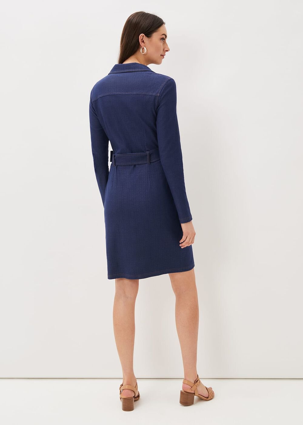 Kathryn Denim Fitted Jersey Dress - Denim