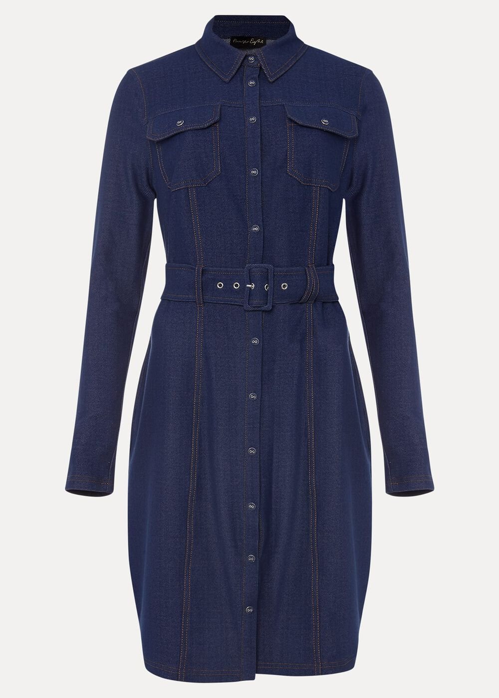Kathryn Denim Fitted Jersey Dress - Denim