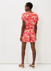 Meryl Jersey Wave Print Playsuit - Multi-Coloured