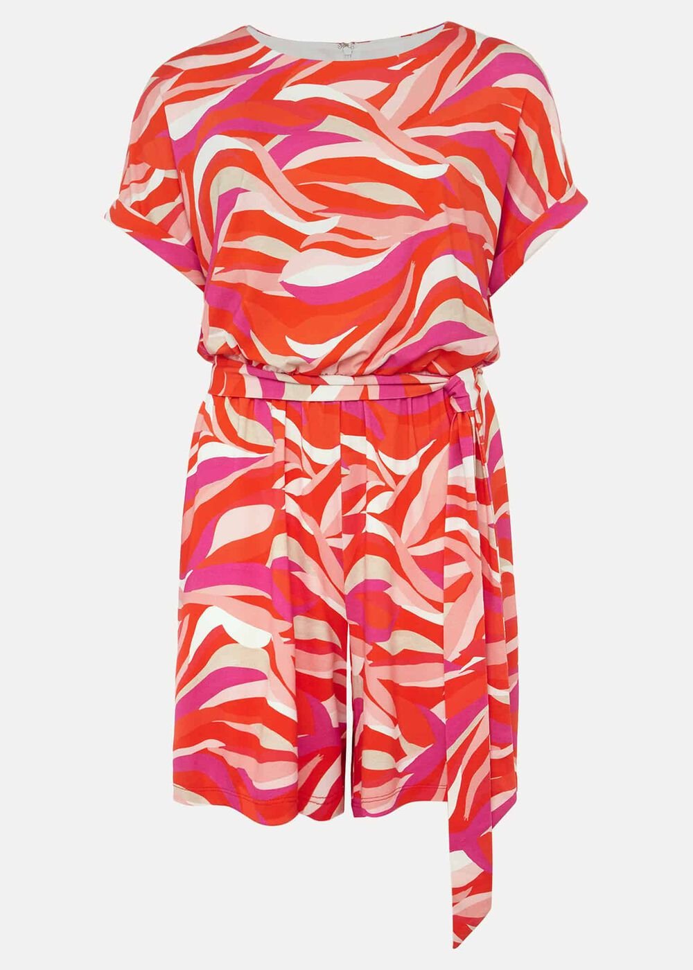 Meryl Jersey Wave Print Playsuit - Multi-Coloured