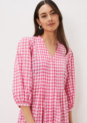 Oona Gingham Swing Dress - Pink/Ivory