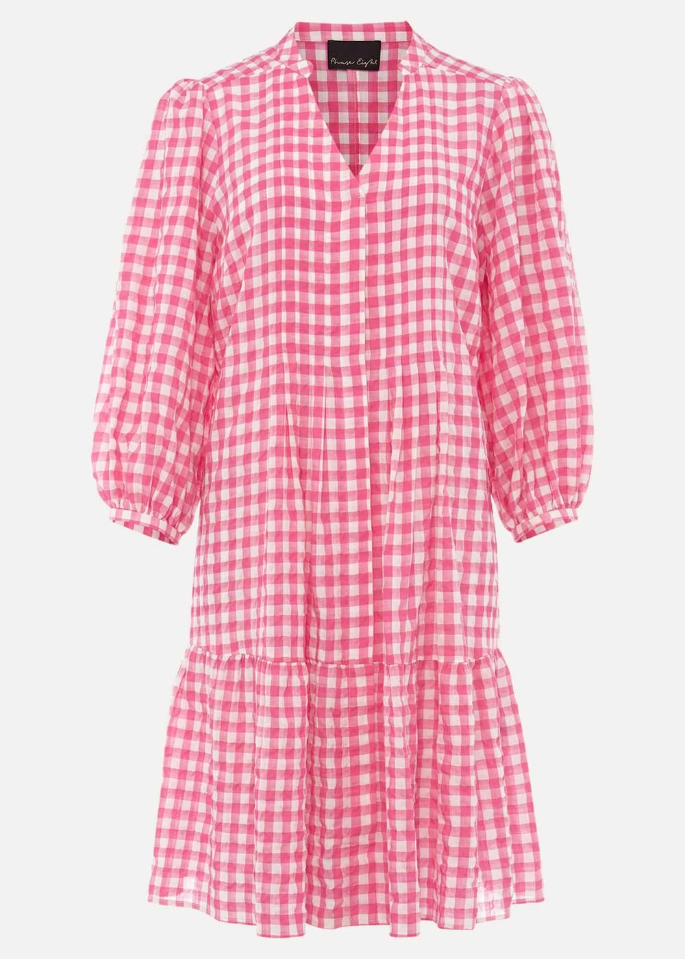 Oona Gingham Swing Dress - Pink/Ivory