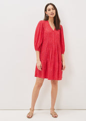 Penele Print Swing Dress - Pink/Red